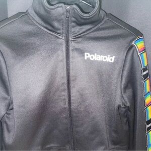 Polaroid Black Jacket with Vibrant Stripes